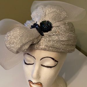Original by Gem Designs collectible Silver Dress Chuch Hat